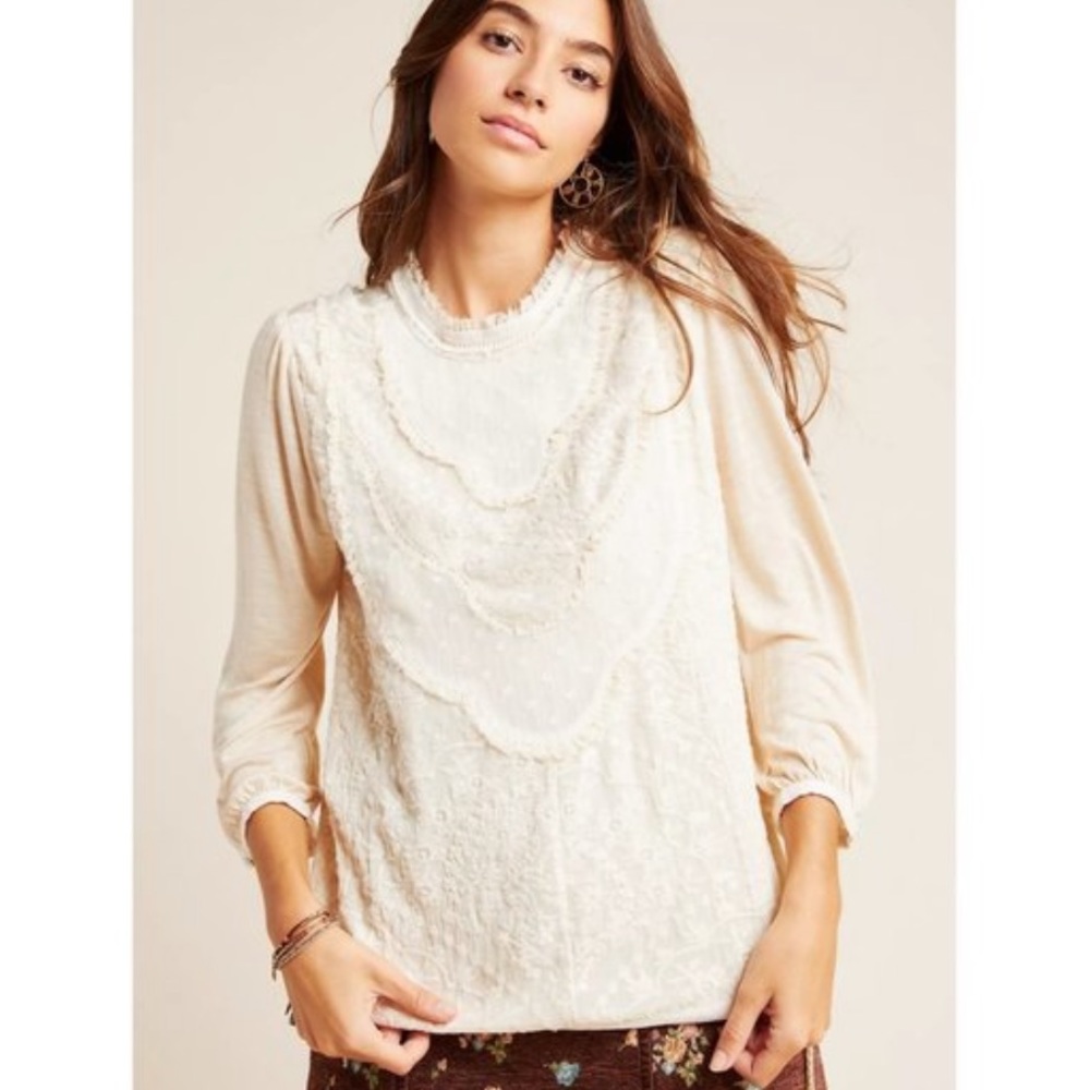 Anthropologie Tiny Finja Embroidered Top - like new!